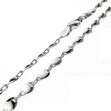 Stříbrný náhrdelník hladký oválkový 3,00mm Rhodium 45cm