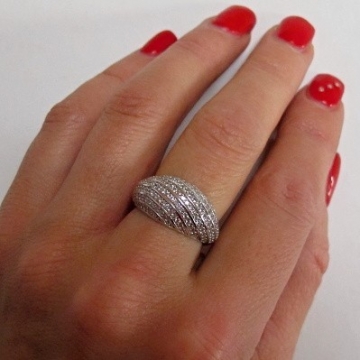 Stříbrný prsten se zirkony Rhodium