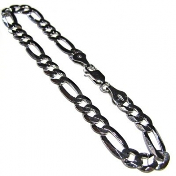 Masivní stříbrný náramek FIGARO 7mm 22cm Rhodium 7,00g