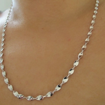 Stříbrný náhrdelník hladký oválkový 3,00mm