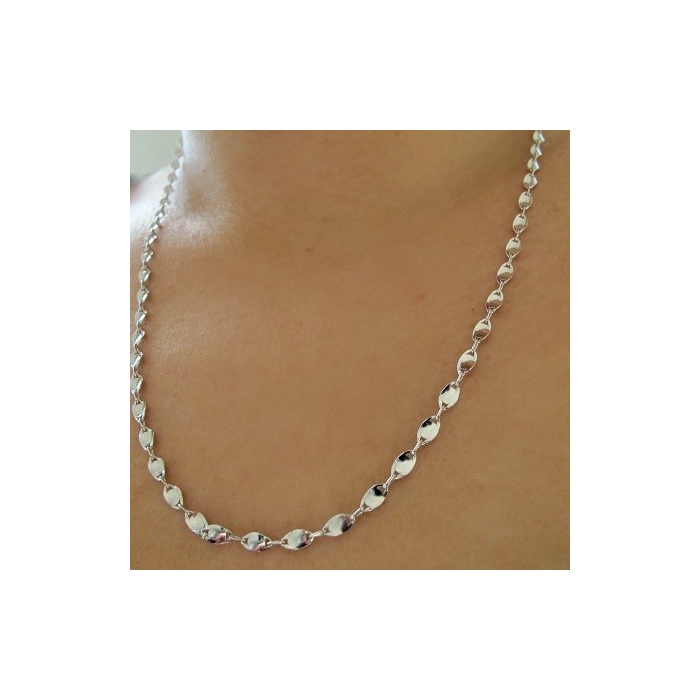 Stříbrný náhrdelník hladký oválkový 3,00mm