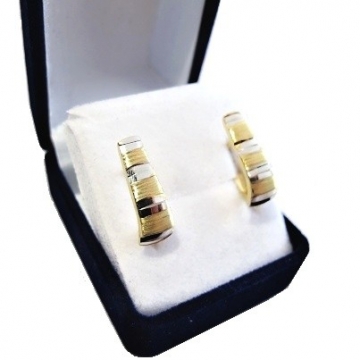 Zlaté náušnice dvoubarevné 16mm 1,35g