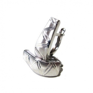 Dámské stříbrné náušnice 20mm zdobené Rhodium
