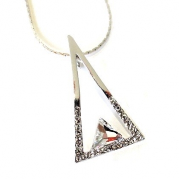 Náhrdelník Trojúhelník MAXI s křišťály Swarovski Rhodium - Crystal