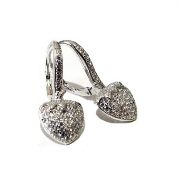 Stříbrné náušnice Jahoda se zirkony 26mm Rhodium