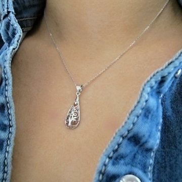 Stříbrný náhrdelník ORNAMENT Rhodium