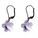 Stříbrné náušnice KVĚT VIOLET SWAROVSKI