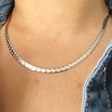 Dámský stříbrný náhrdelník zdobený 4,5mm Rhodium 5,65g 45cm