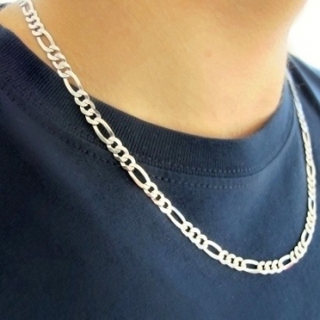 Stříbrný náhrdelník hrubé FIGARO 5,5mm Rhodium 60cm 14,85g