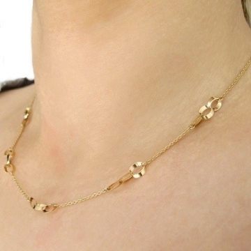Zlatý dámský náhrdelník se spojovanými oválky 2,35g 42cm
