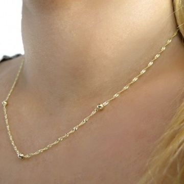 Zlatý dámský náhrdelník kroucený s kuličkami 1,45g 42cm