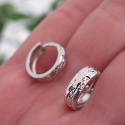Stříbrné náušnice široké kroužky 14,mm 2,40g Rhodium