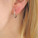 Stříbrné náušnice lesklé kroužky 16mm 1,76g Rhodium