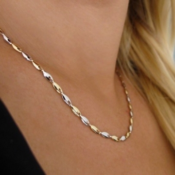 Luxusní zlatý náhrdelník z kombinovaného zlata 3mm 3,70g 45cm