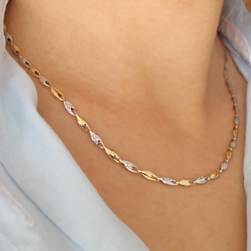 Luxusní zlatý náhrdelník z kombinovaného zlata 3mm 3,40g 42cm