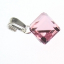 Stříbrný přívěsek kostička Swarovski Rose